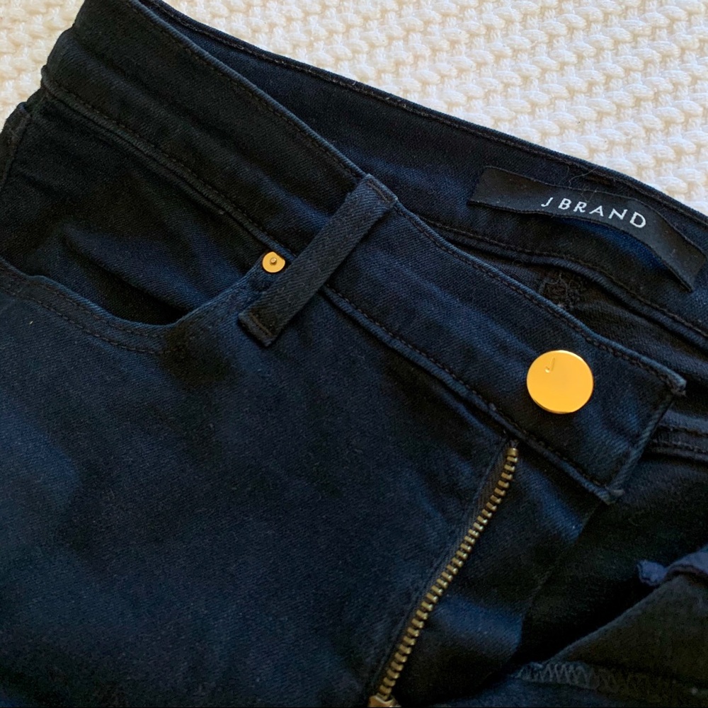 J Brand Cropped Mid Rise Skinny Jeans